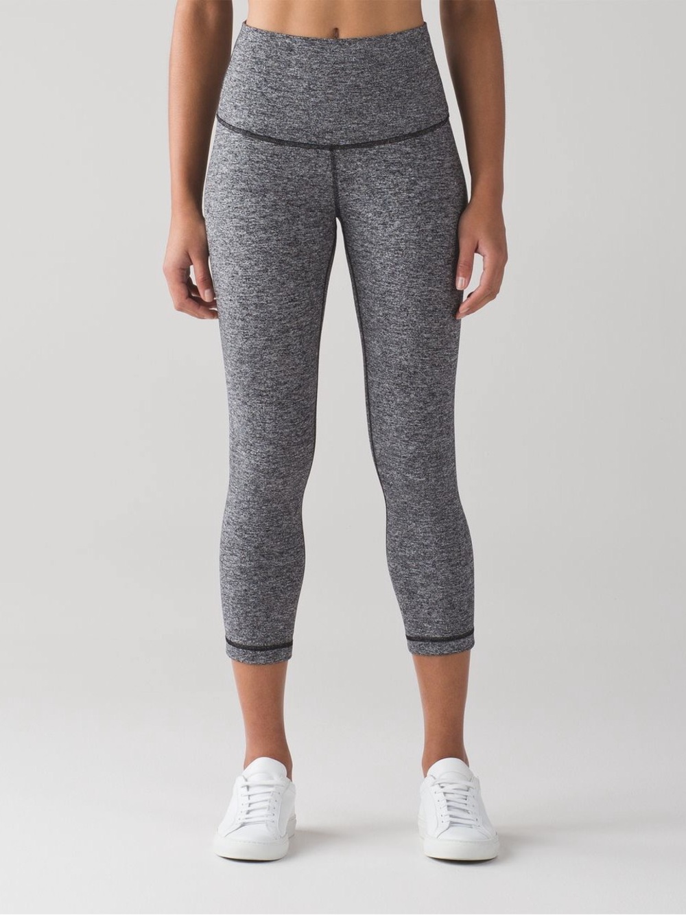 Lululemon Wunder Under Crop Hi-Rise (21") Heathered Black